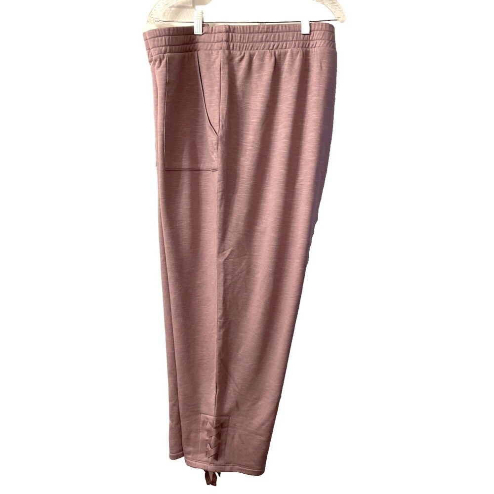 Women's 3XL AnyBody SeaWool Jersey Pant Heather Pink Light Mauve Cropped